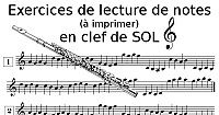 Lecture de notes pour flûte traversière à imprimer