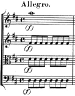 Première mesure de l'allegro du divertimento kv136 de Mozart Première mesure de l'allegro du divertimento kv136 de Mozart