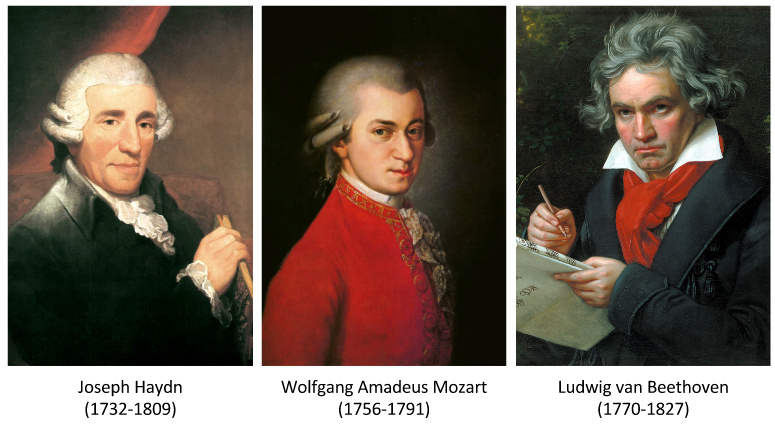 Les 3 grands compositeurs de la période classique