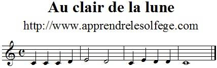au clair de la lune en commençant par un DO