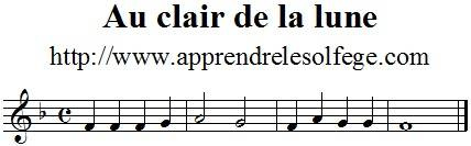 au clair de la lune en commençant par un FA