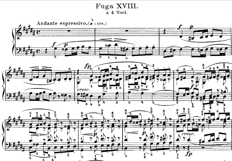J.S. BACH, Fugue n°18 en SOL dièse mineur BWV 863 (livre 1 du clavier bien tempéré)