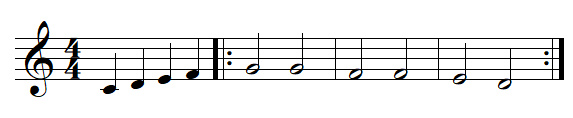 barres de reprise, exemple