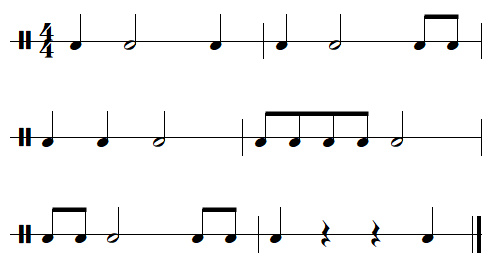 exercice rythmique binaire, leçon n°2, exercice n°9