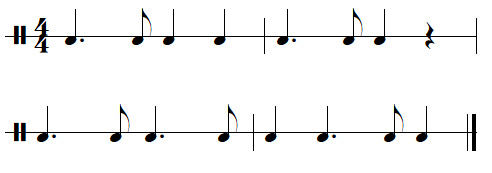 exercice rythmique binaire, leçon n°3, exercice n°3