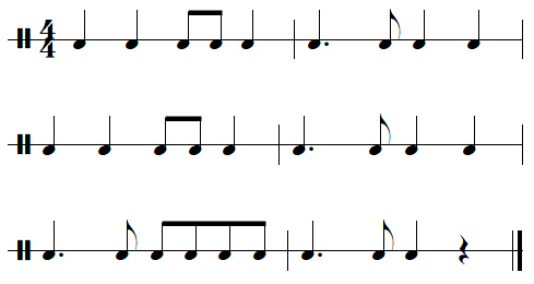 exercice rythmique binaire, leçon n°3, exercice n°5