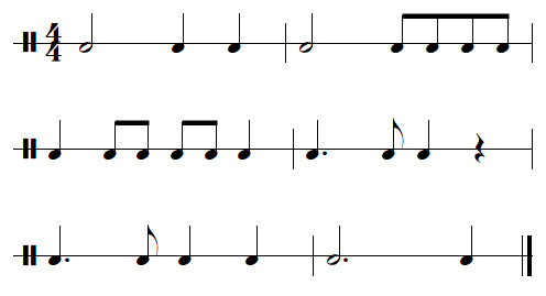 exercice rythmique binaire, leçon n°3, exercice n°6