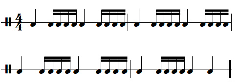 exercice rythmique binaire, leçon n°4, exercice n°2