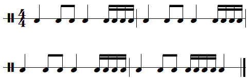 exercice rythmique binaire, leçon n°4, exercice n°3