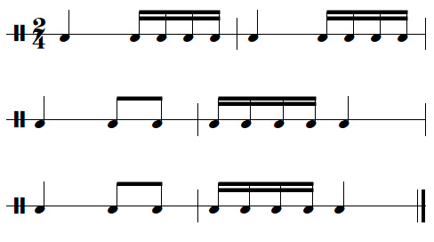 exercice rythmique binaire, leçon n°4, exercice n°6