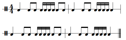 exercice rythmique binaire, leçon n°4, exercice n°7