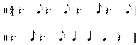 exercice rythmique binaire, leçon n°5, exercice n°4