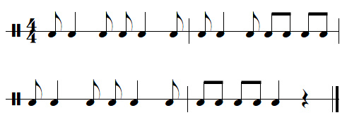 exercice rythmique binaire, leçon n°5, exercice n°8