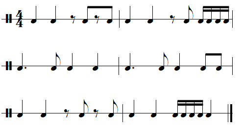 exercice rythmique binaire, leçon n°6, exercice n°2