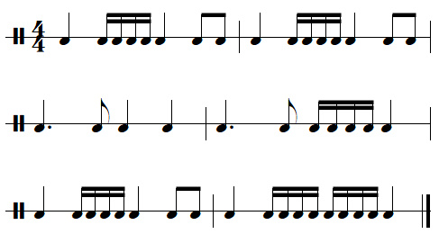 exercice rythmique binaire, leçon n°6, exercice n°3