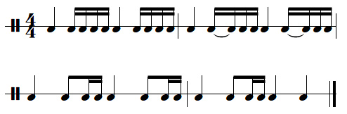 leçon n°7, exercices de rythmes binaires, exercice n°1 leçon n°7, exercices de rythmes binaires, exercice n°1