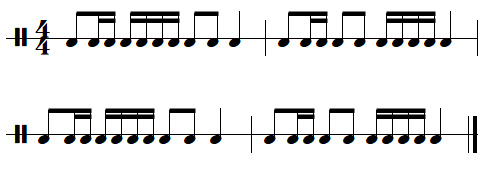 leçon n°7, exercices de rythmes binaires, exercice n°10