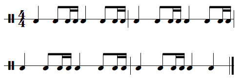 leçon n°7, exercices de rythmes binaires, exercice n°2 leçon n°7, exercices de rythmes binaires, exercice n°2