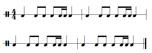 leçon n°7, exercices de rythmes binaires, exercice n°4 leçon n°7, exercices de rythmes binaires, exercice n°4