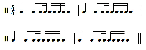 leçon n°7, exercices de rythmes binaires, exercice n°6