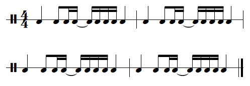 leçon n°7, exercices de rythmes binaires, exercice n°7 leçon n°7, exercices de rythmes binaires, exercice n°7
