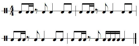 leçon n°7, exercices de rythmes binaires, exercice n°8 leçon n°7, exercices de rythmes binaires, exercice n°8