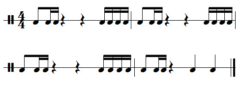 leçon n°7, exercices de rythmes binaires, exercice n°9 leçon n°7, exercices de rythmes binaires, exercice n°9