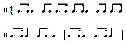 leçon n°8, exercices de rythmes binaires, exercice n°4