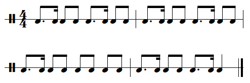leçon n°8, exercices de rythmes binaires, exercice n°6
