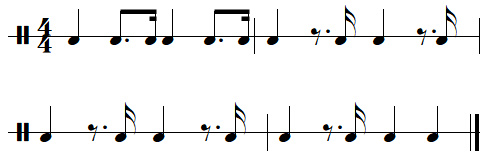 leçon n°8, exercices de rythmes binaires, exercice n°9
