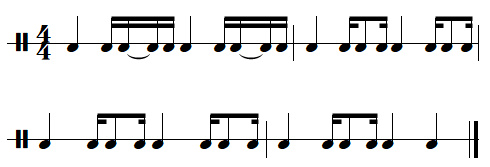 leçon n°9, exercices de rythmes binaires, exercice n°1