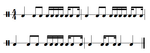 leçon n°9, exercices de rythmes binaires, exercice n°10