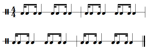 leçon n°9, exercices de rythmes binaires, exercice n°2