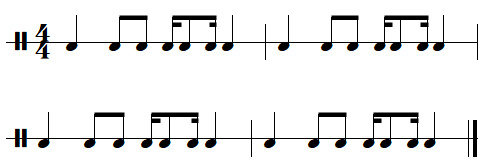 leçon n°9, exercices de rythmes binaires, exercice n°3