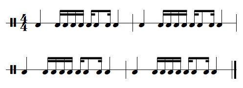 leçon n°9, exercices de rythmes binaires, exercice n°4