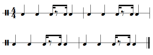 leçon n°9, exercices de rythmes binaires, exercice n°7