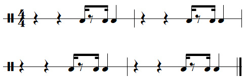 leçon n°9, exercices de rythmes binaires, exercice n°8