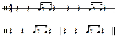 leçon n°9, exercices de rythmes binaires, exercice n°9