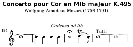 cadence concerto cor Mozart