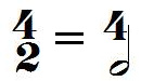 chiffrage de mesure 4/2, extrapolation