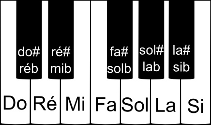 Les 12 notes du piano, tons et demi-tons