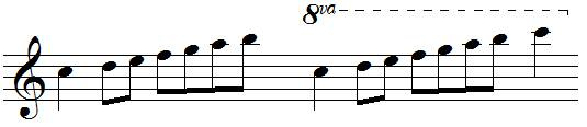 clefs de SOL octava