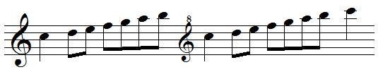 clefs de SOL octaviées, exemples