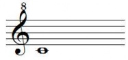 Clef de SOL octaviée (8va) Clef de SOL octaviée (8va)