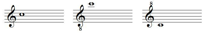 clefs de SOL octaviées