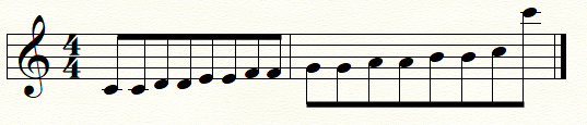 croches, exemple ligatures
