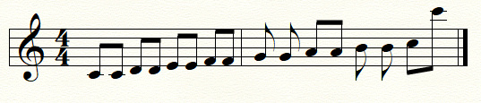 croches, exemple ligatures