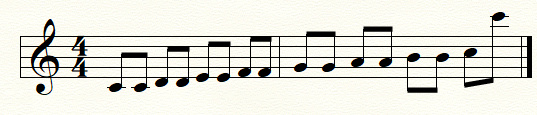 croches, exemple ligatures
