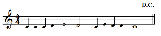 Da capo, exemple
