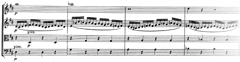 Divertimento K136 de Mozart, allegro, développement, partie 2